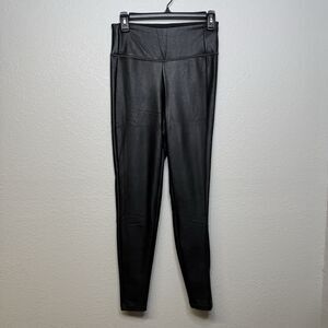 ATHLETA Women's Size XS All Over Gleam Faux Leather Tight Leggings Black